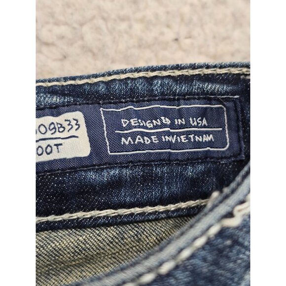 Miss Me Womens Blue Denim Cut Off Shorts Raw Hem Low Rise 5 Pockets Size 26 - Picture 9 of 12